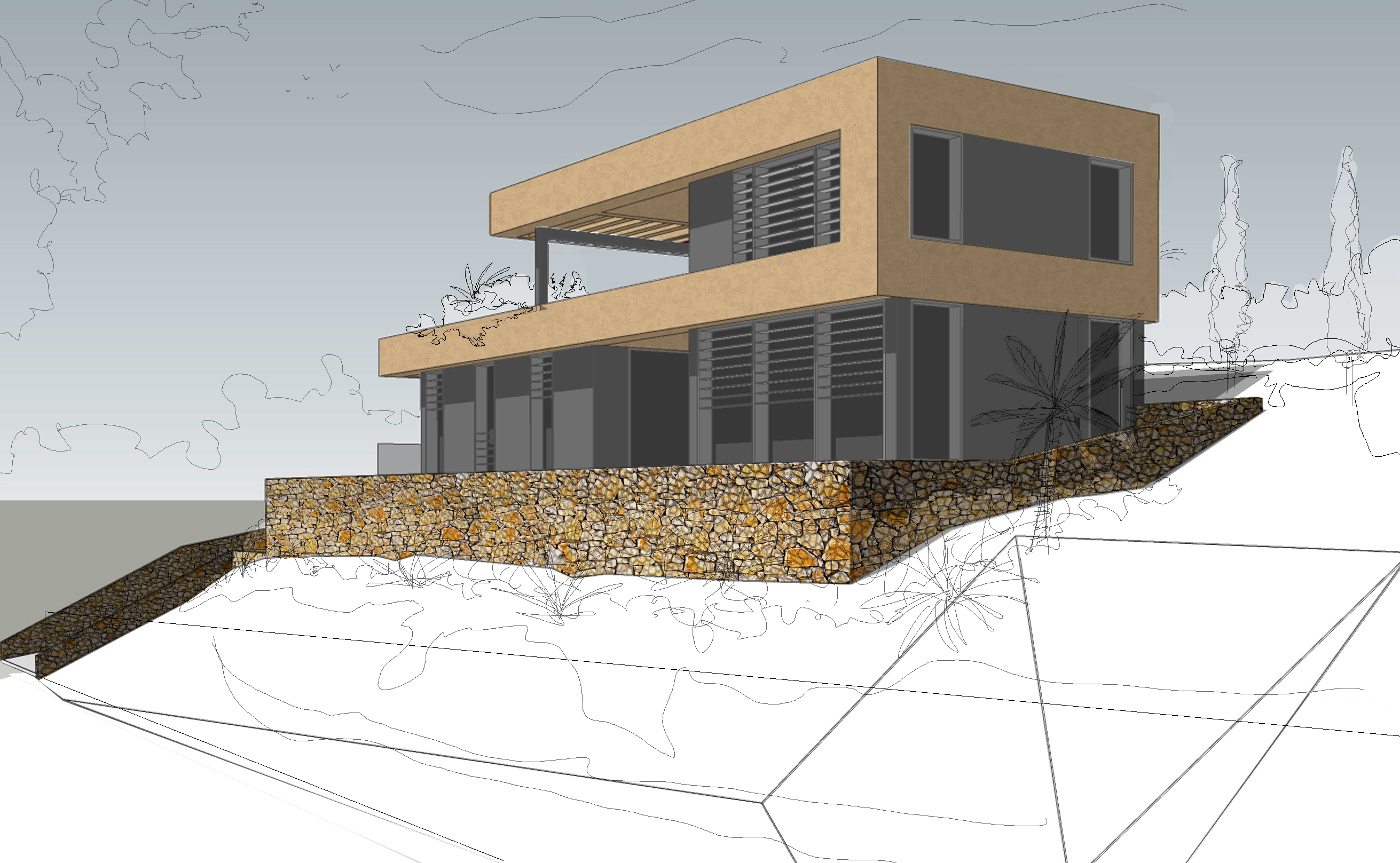 Villas Gina Hyeres lotissement villa 4 dessin 3d 1