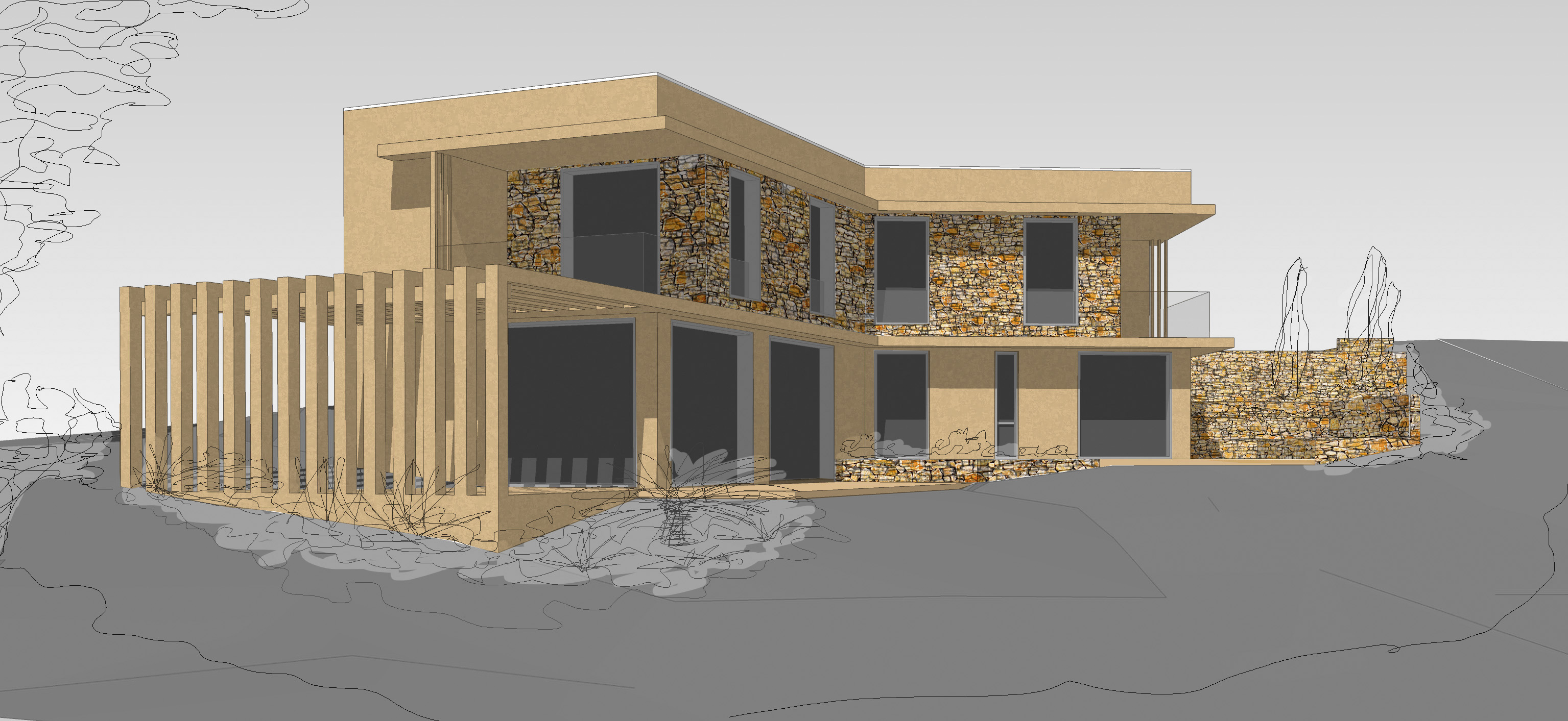Villas Gina  Hyeres lotissement villa 1 dessin 3d 1