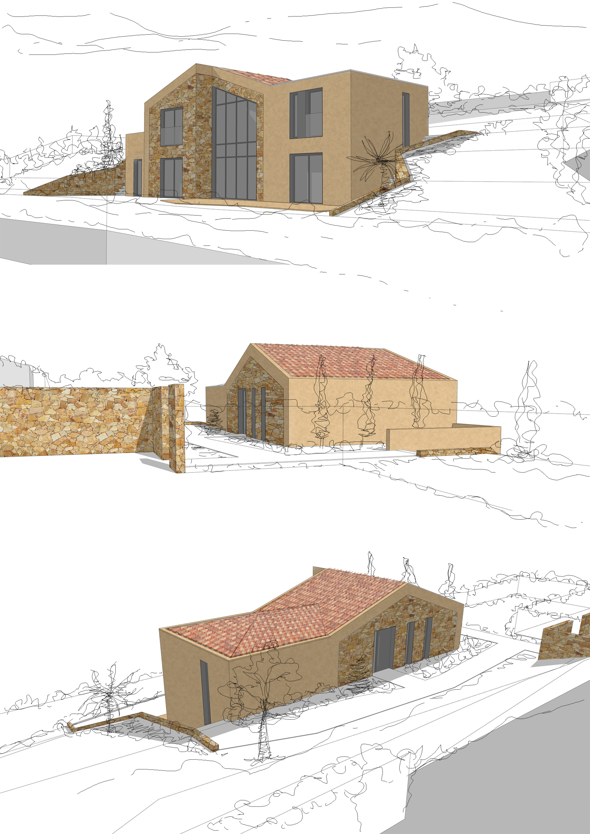 Villas Gina Hyeres lotissement villa 3 dessin 3d 2