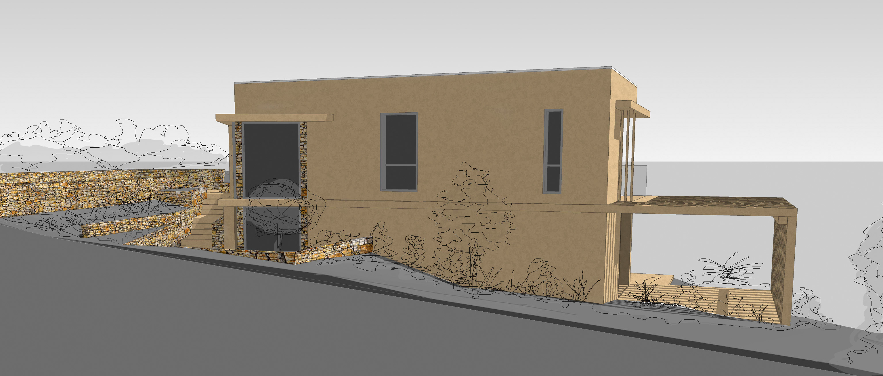 Villas Gina  Hyeres lotissement villa 1 dessin 3d 3