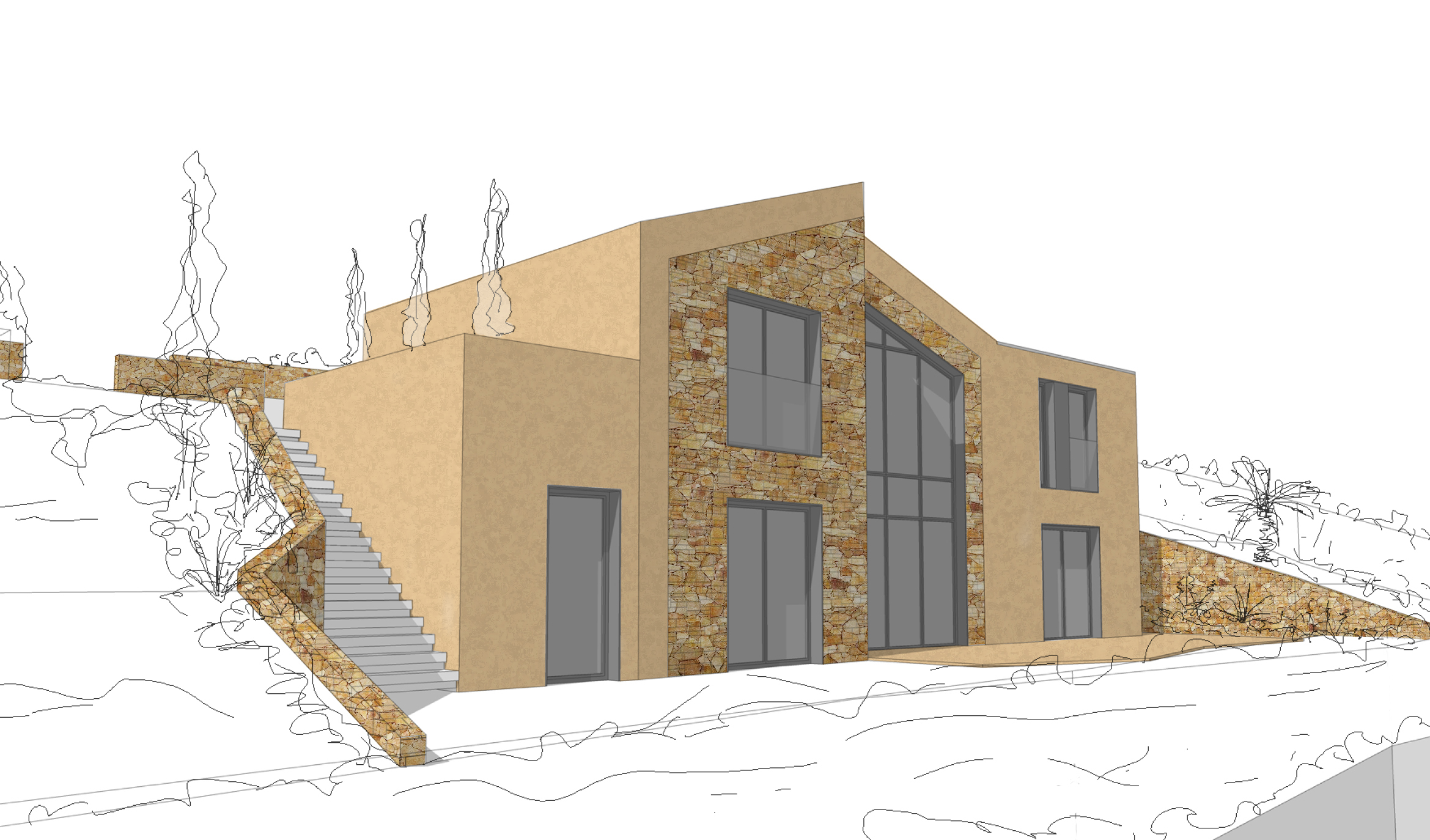 Villas Gina Hyeres lotissement villa 3 dessin 3d 1