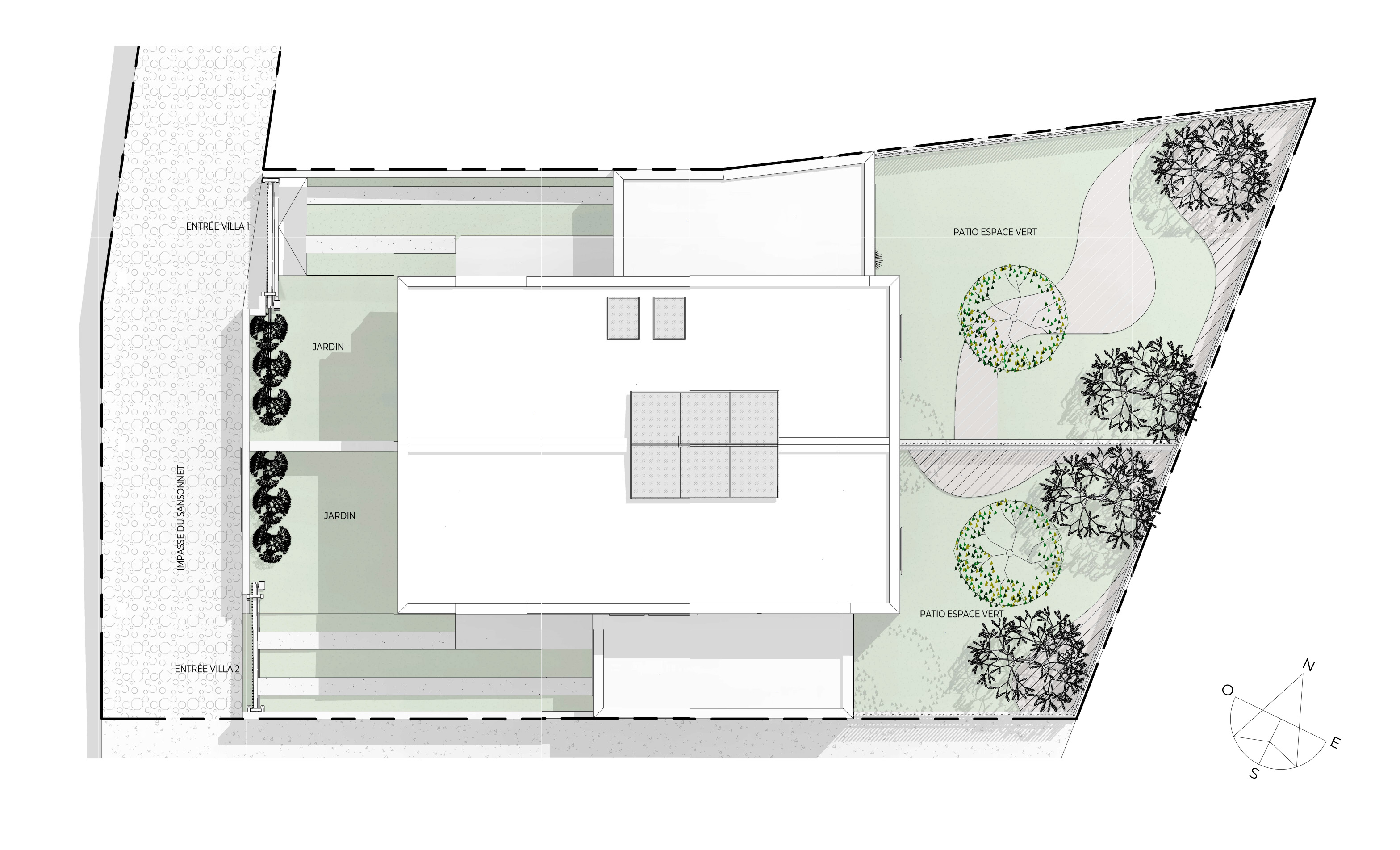 plan de masse villas mitoyennes var architecte camille thomas marseille
