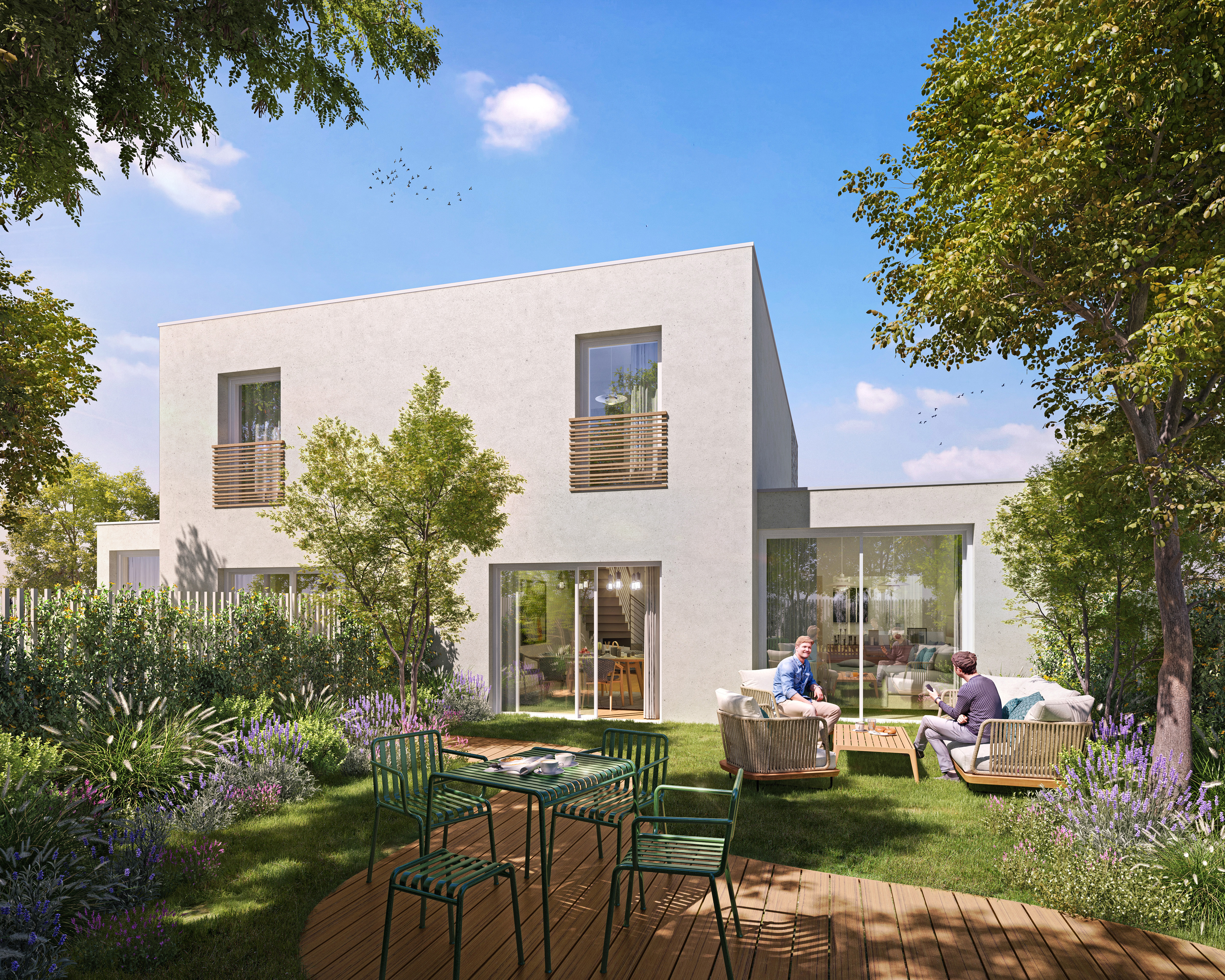 vue jardin villas mitoyennes var architecte camille thomas marseille